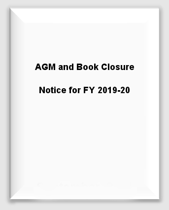 AGM and Book Closure Notice for FY 2019-20 