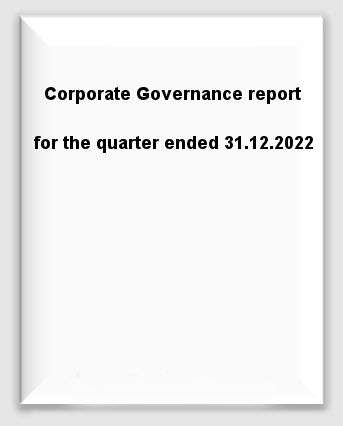 Corporate Governance report for the quarter ended 31.12.2022