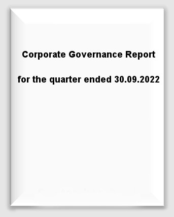 Corporate Governance report for the quarter ended 30.09.2022