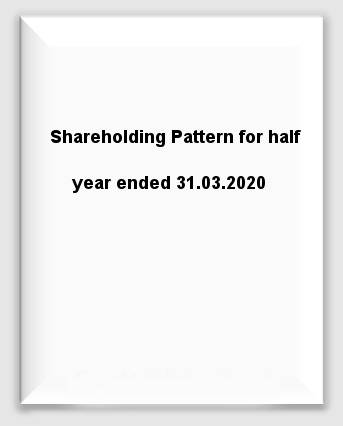 Shareholding Pattern for half year ended 31.03.2020