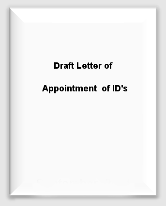 Draft Letter of Appointment of IDs