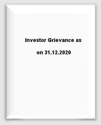 Investor Grievance as on 31.12.2020