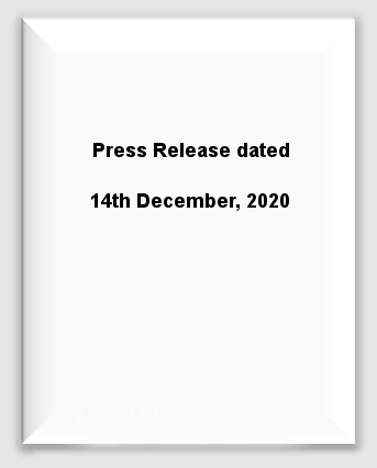 Press Release dated 14th December, 2020