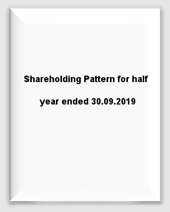 Shareholding Pattern for half  year ended 30.09.2019