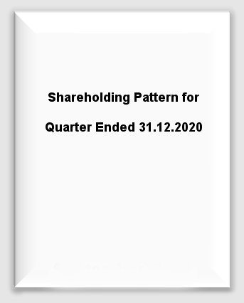 Shareholding Pattern for Quarter Ended 31.12.2020