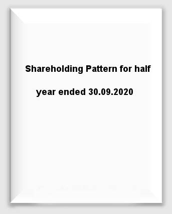 Shareholding Pattern for half year ended 30.09.2020
