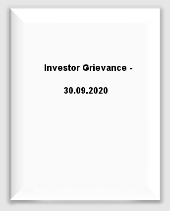 Investor Grievance - 30.09.2020