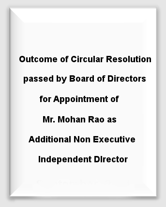 Outcome of Circular Resolution Mohan Rao