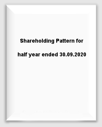 Shareholding Pattern for half year ended 30.09.2020